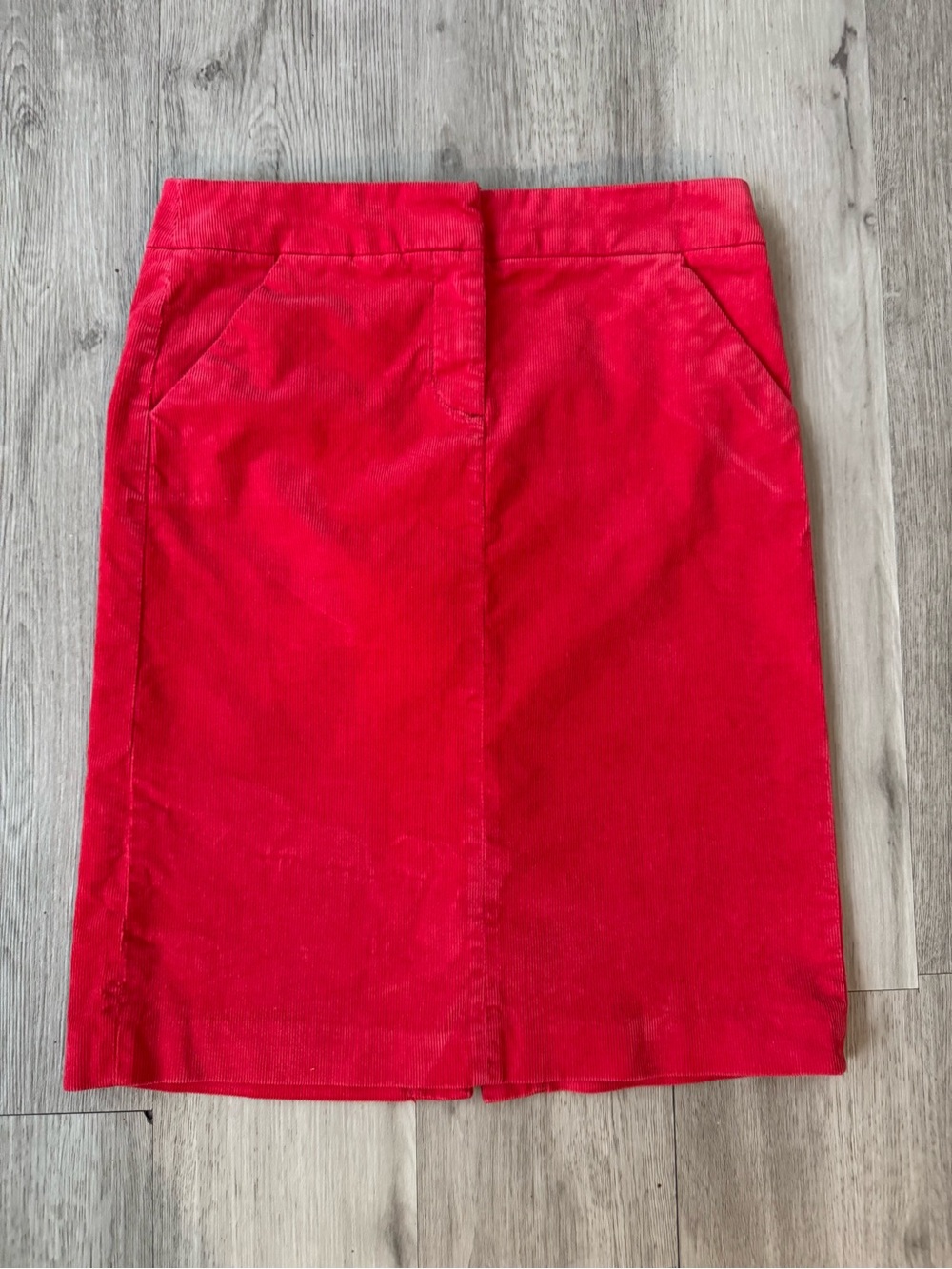 J.Crew Pencil Skirt Womens Solid Bright Pink Corduroy Knee Length Size 0